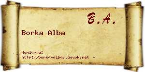 Borka Alba névjegykártya